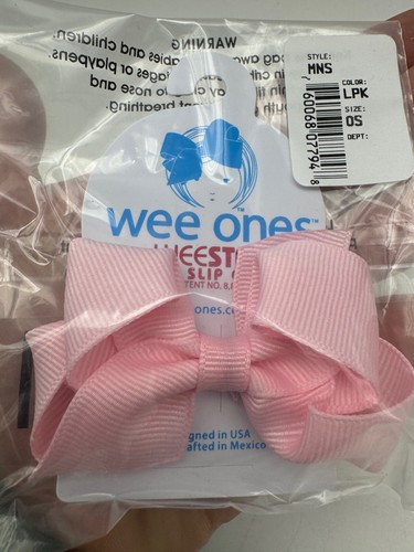 Wee Ones Girls Grosgrain Hair Bow Hair Clip Light Pink Wee Stay No-Slip - Picture 4 of 4