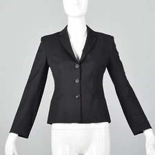 XS Piazza Sempione Classic Black Blazer Separates Wear to Work Casual VTG