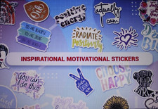 100PC Motivational Vinyl Stickers Positive Inspirational Affirmative Crafts NIP