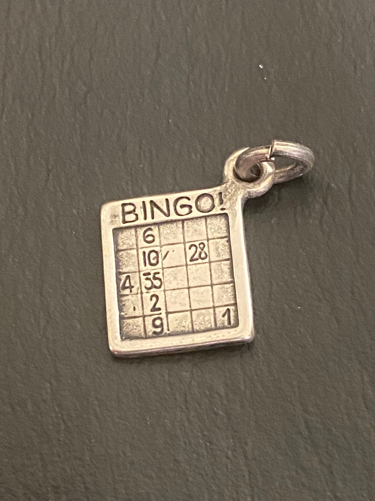 SOLID 925 STERLING SILVER BINGO CARD BRACELET CHA… - image 1