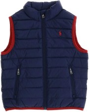 Polo Ralph Lauren Boy's Down Quilted Waistcoat Vest, Navy/Red S 8 M 10-12 L