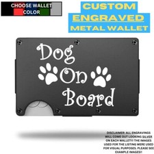 Dog On Board Custom Laser Engraved Onto An Aluminum Wallet
