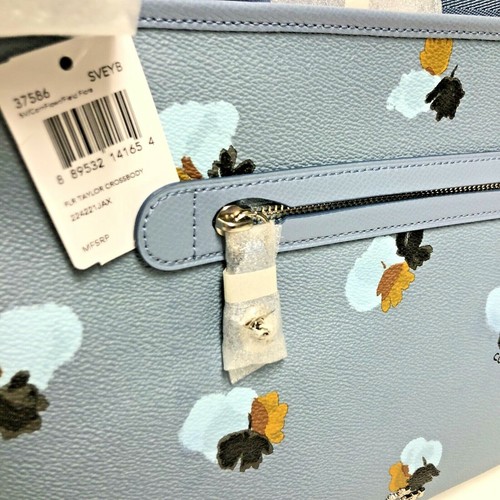 Coach Taylor Crossbody Floral Print Coated Canvas CORNFLOWER / FIELD FLORA 37586 - Picture 4 of 10
