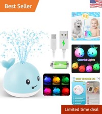 Rechargeable Whale Bath Toy with Colorful Sprinkles - Perfect for Kids 1-3