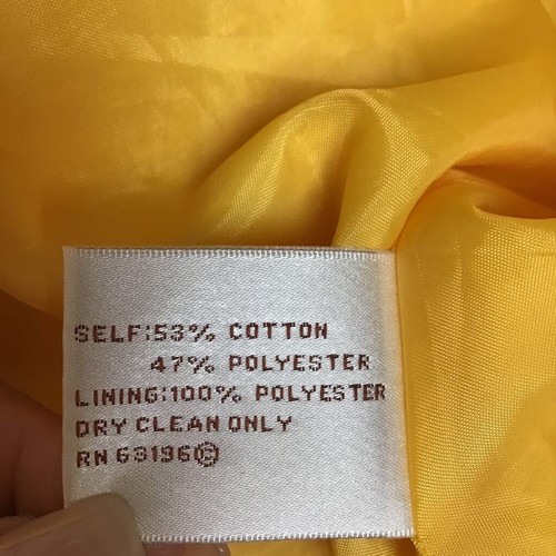 Suzi Chin Womens A Line Dress Solid Yellow Knee Length Sleeveless Seersucker 4 - Picture 6 of 8