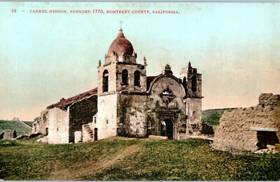 Carmel Mission Monterey County California Ansichtskarte, Panoramisch (unbenutzt)