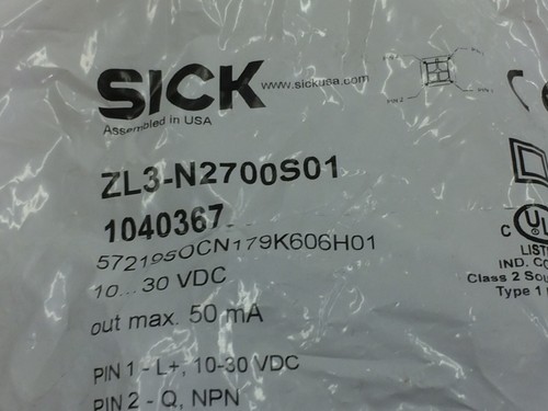 NEW SICK 1040367 ZL3-N2700S01 PHOTOELECTRIC SWITCH SENSOR NPN - Picture 4 of 5