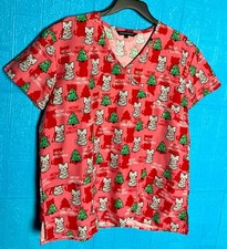 CASSANDRA O LARGE NURSING MEDICAL WORK SCRUB TOP