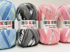 Woolcraft Baby Cakes Blanket in a Ball Aran 300g Knitting Crochet Yarn