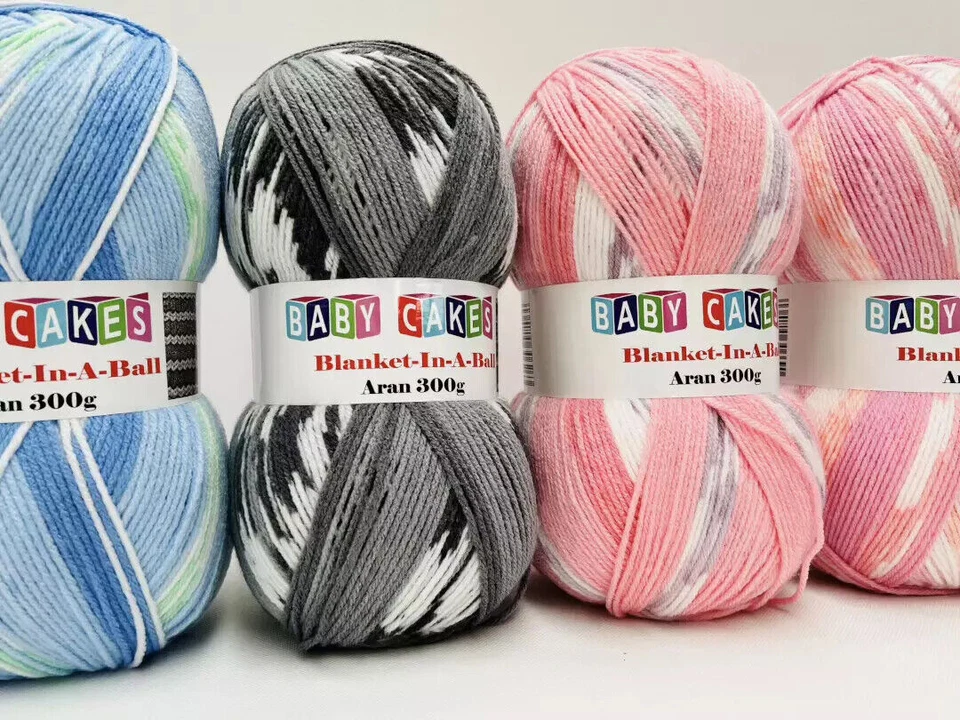 Woolcraft Baby Cakes Blanket in a Ball Aran 300g Knitting Crochet Yarn