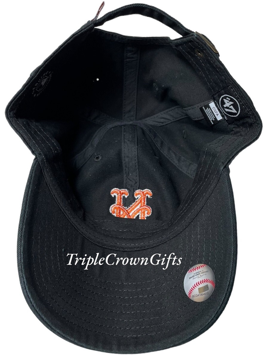 MLB New York Mets ('47 Brand) Clean Up Hat Adjustable Strap Black