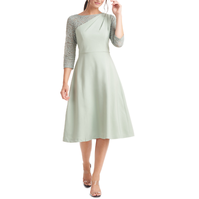 3/4 sleeve fit and flare dress Teri Jon Lace And Tulle Fit And Flare Dress Size 14 main image 0