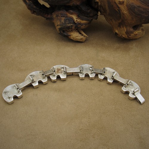 Sterling Silver and Denim Lapis Segura Bear Fetish Link Bracelet - Picture 6 of 6