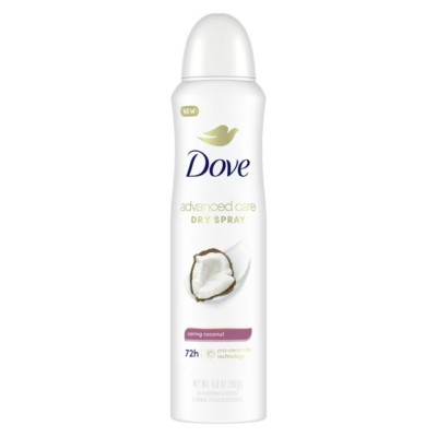 Dove Dry Spray Antiperspirant Caring Coconut Deodorant, 3.8 oz