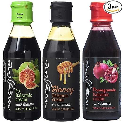 Messino Griechische Balsamico Cremes Gourmet Mischung: Feige ,Honig, Granatapfel