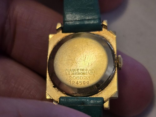Vintage Ernest Borel Kaleidoscope Gold Plated Swiss Made Rectangular Manual Wind - Picture 6 of 8