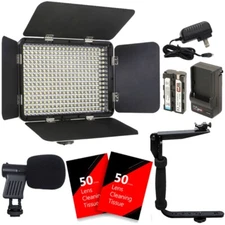 Vidpro LED-330X Varicolor Studio Video Lighting Kit w/ Barn Doors and Bundle Kit