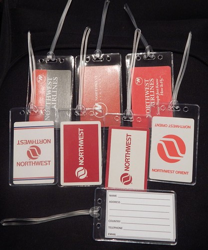 Luggage tag Northwest Airlines w/playing card choose from multiple designs