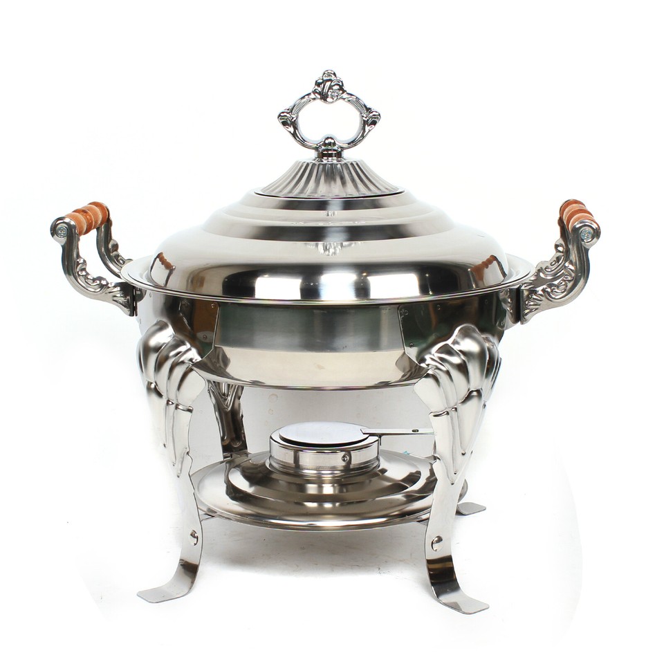 Round Buffet Chafing Dish Catering Food Warmer Stainless Steel