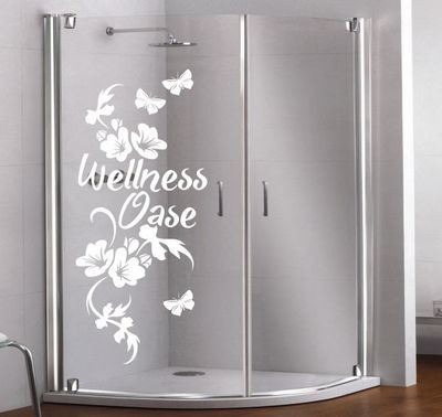 Glas Dekor Aufkleber Fenster Dusche Bad Tattoo Wellness Oase Efeu Ranke 16  | eBay.de