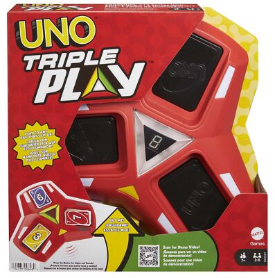 UNO Triple Play Kartenspiel mit Licht- und Soundeffekten Gesellschaftsspiel Neu