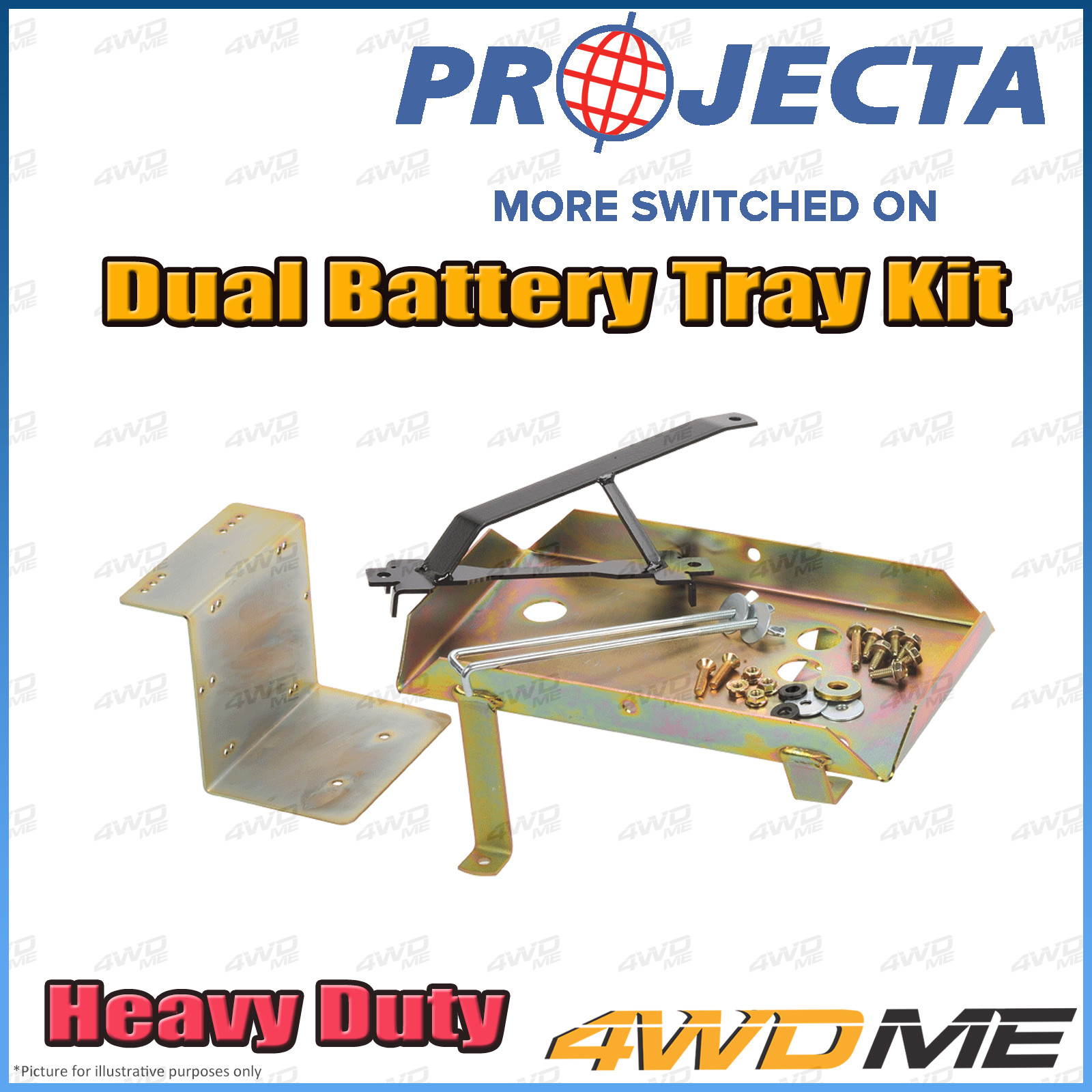 Fits Toyota Hilux KUN26 4WD PROJECTA Dual Battery Tray Auxiliary Kit eBay