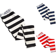 Classic Striped Long Johns Sweatpants Mens Thermal Trousers Bottoms Black 2024