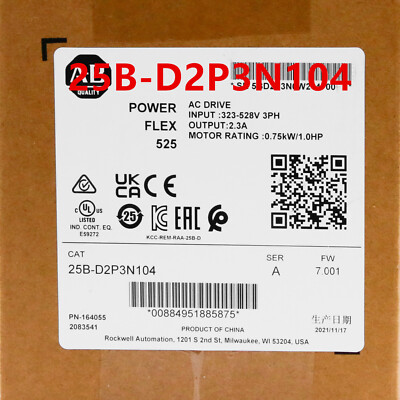 New Factory Sealed Allen Bradley 25B-D2P3N104 /A 1HP AC Drive