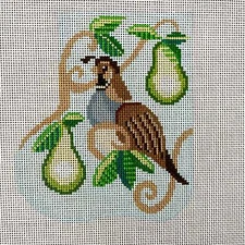 Shelly Tribbey Partridge Mini Stocking needlepoint canvas #C746