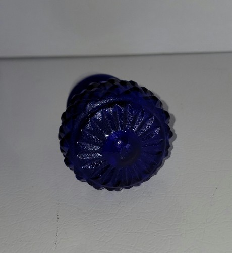 Botella jarra de vidrio azul cobalto Empoli con tapón 12" de alto, uvas Italia - Imagen 8 de 9