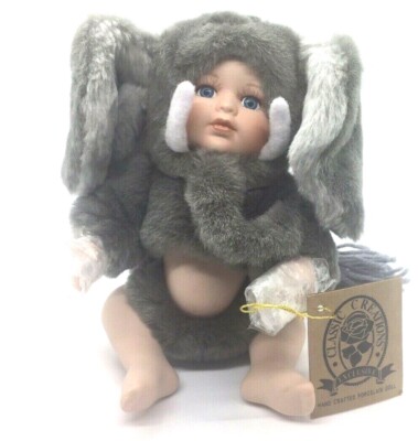 1998 Classic Creations Nature's Kids MIB Porcelain Doll Elephant Style 081518