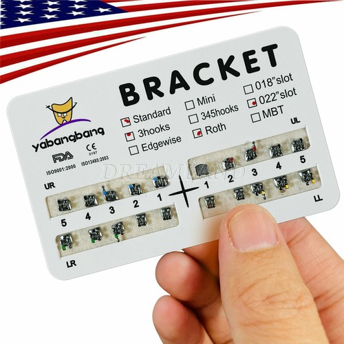 10x Dental Orthodontics Bracket Braces standard Roth 022 Slot 3 hooks #3 USA - Picture 6 of 12