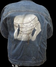 Brittania Outerwear Custom Airbrushed Denim Jacket Large LGBTQ Gay Pride