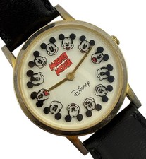 Vintage Disney Mickey Mouse Watch Rotating Many Faces Expressions New Battery