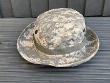 Made in US ARMY Military ACU Camo Patrol Hat w. US Army Tab Patch USGI , 7 5/8 