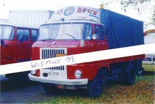 Zirkus-Foto DDR Oldtimer VEB LKW IFA W 50 Pritsche Plane Circus Busch