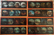 Magic Lantern Projector Slides / 8 Glass Pieces 1845-1890's / 11x3.75