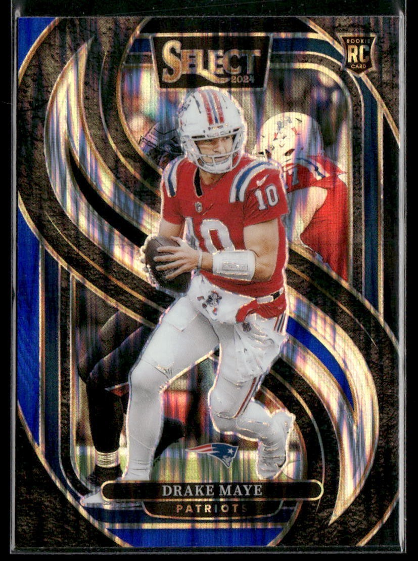 2024 Panini Select Football Drake Maye RC Premier Level Black & Blue Shock