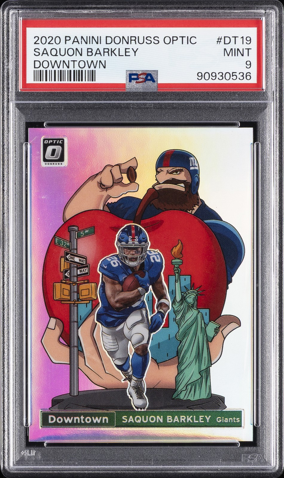 2020 PANINI DONRUSS OPTIC DOWNTOWN #DT19 SAQUON BARKLEY PSA 9