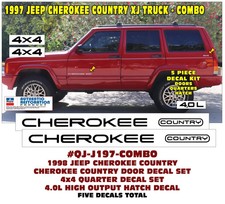 Ge-j197 1998 Jeep Cherokee Country Xj Truck - Combo - 5 Decals - Licensed Ge-j197 1998 Jeep Cherokee Country Xj Truck - Combo - 5 Decals - Licensed