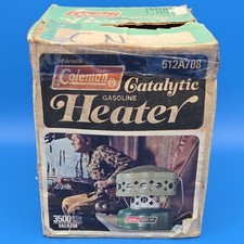 Vintage 1976 Coleman 512A708 Catalytic Heater 3500 BTU Gasoline w/ Box