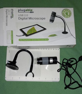 Plugable 20x-200x USB Digital Microscope 2MP Resolution for Windows/Mac ...