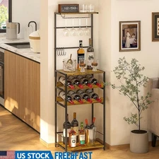 Freestanding Wine Rack Corner Cabinet 5-Tier Storage Organizer Home Bar
