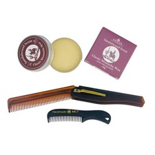 GENTS Mustache Wax Kit Extra Strong Hold, Mustache Wax with Folding Comb ...