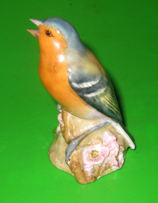 Seltene Glanzversion Royal Worcester Vogel Figur Buchfink 3240 - Datumscode 1954