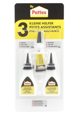 Holzleim Sekundenkleber Alleskleber Pattex 3 Kleine Helfer für den Haushalt 42g