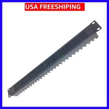 1U Brush Cable Manager Horizontal Rack Mount Cable Management Panel with Tidy...