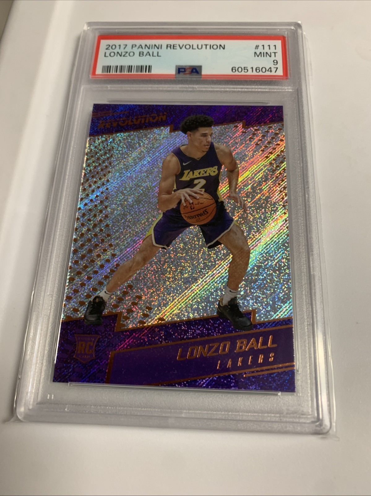 2017 Panini Revolution #111 Lonzo Ball Lakers RC Rookie PSA 9 MINT