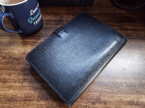 Filofax 2MLF 7/8 Moroccan leather black vintage personal size organiser - Picture 5 of 5