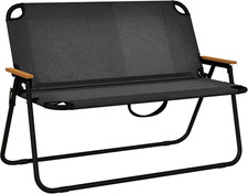 Sedia Da Campeggio Doppia 2 Posti, Divanetto Pieghevole in Acciaio E Tessuto Oxf